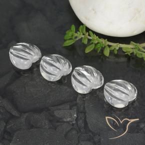 6.44 карата, натуральный Ясно Белый Кварц, Форма сердца, Прозрачный