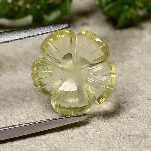 2.25ct Натуральный Средний желтый Кварц, Огранка Цветок, Прозрачный