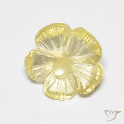 2.49ct Натуральный Бледно-кремово-желтый Кварц, Огранка Цветок, Прозрачный