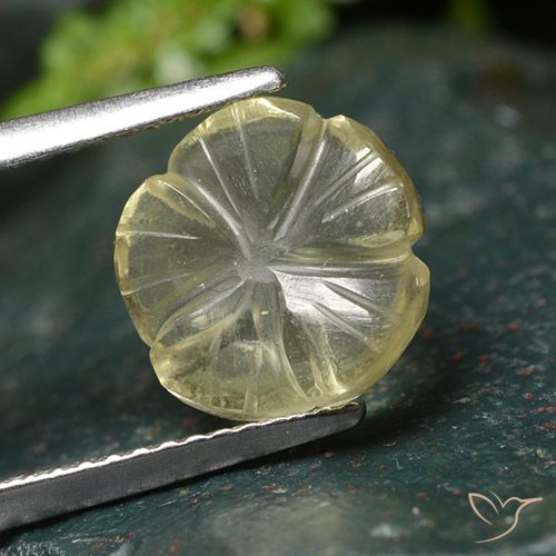 2.64ct Натуральный Бледно-кремово-желтый Кварц, Огранка Цветок, Прозрачный