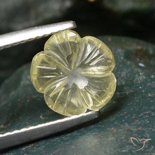 2.43ct Натуральный Бледно-кремово-желтый Кварц, Огранка Цветок, Прозрачный