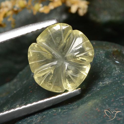 3.54ct Натуральный Средний желтый Кварц, Огранка Цветок, Прозрачный