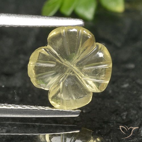 1.66ct Натуральный Средний желтый Кварц, Огранка Цветок, Прозрачный