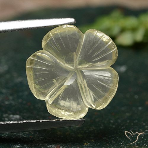 3.59ct Натуральный Средний желтый Кварц, Огранка Цветок, Прозрачный