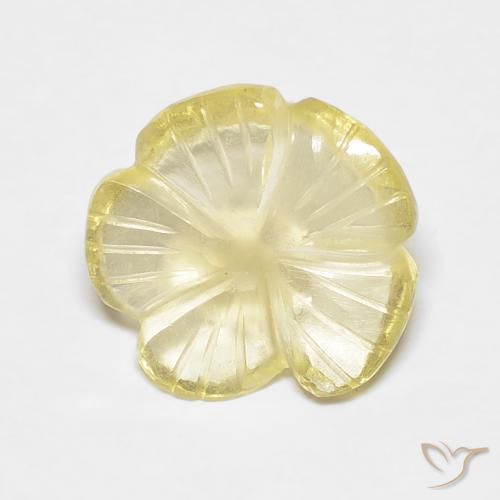 3.07ct Натуральный Бледно-кремово-желтый Кварц, Огранка Цветок, Прозрачный