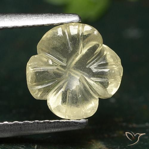 1.38ct Натуральный Средний желтый Кварц, Огранка Цветок, Прозрачный