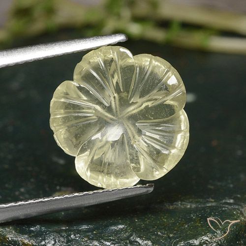 4.25ct Натуральный Средний желтый Кварц, Огранка Цветок, Прозрачный