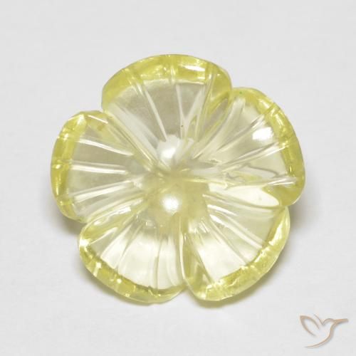 3.80ct Натуральный Medium Light-Yellow Кварц, Огранка Цветок, Прозрачный