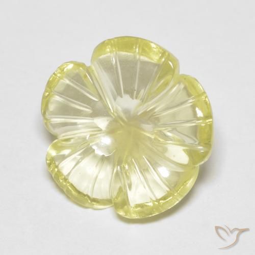 3.80 карата, натуральный Medium Light-Yellow Кварц, Огранка Цветок, Прозрачный