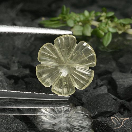 1.68ct Натуральный Средний желтый Кварц, Огранка Цветок, Прозрачный