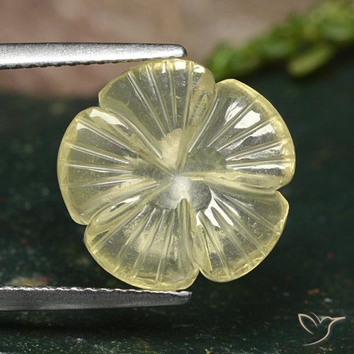 5.17ct Натуральный Средний желтый Кварц, Огранка Цветок, Прозрачный