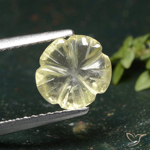 1.55ct Натуральный Средний желтый Кварц, Огранка Цветок, Прозрачный