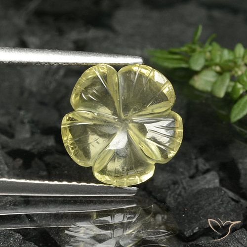 3.38ct Натуральный Средний желтый Кварц, Огранка Цветок, Прозрачный
