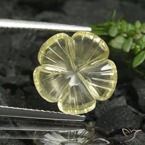 4.17ct Натуральный Средний желтый Кварц, Огранка Цветок, Прозрачный