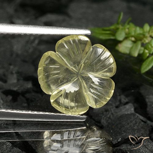 2.88ct Натуральный Средний желтый Кварц, Огранка Цветок, Прозрачный