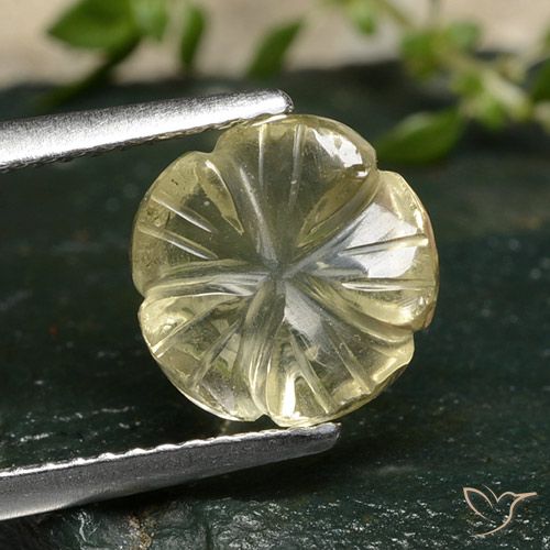2.71ct Натуральный Бледно-кремово-желтый Кварц, Огранка Цветок, Прозрачный