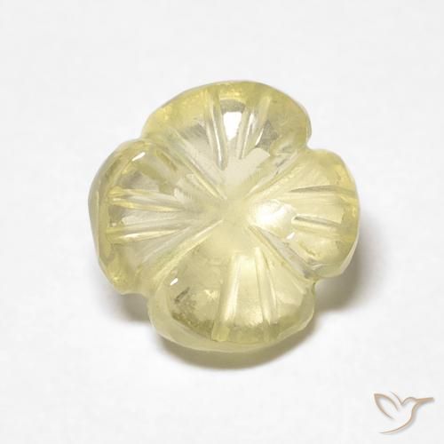 1.89ct Натуральный Светло-желтый Кварц, Огранка Цветок, Прозрачный