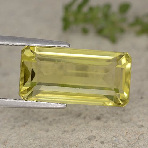 10.22ct Натуральный Светло-желтый ананас Кварц, Изумрудная огранка, VVS-VS
