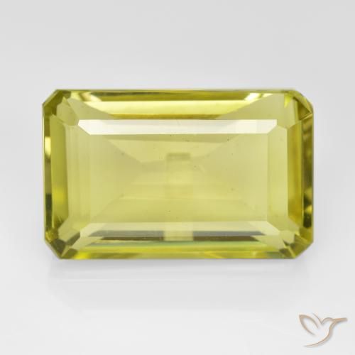 8.70ct Натуральный Средний желтый Кварц, Изумрудная огранка, VVS-VS