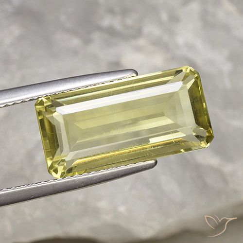 8.03ct Натуральный Ананас желтый Кварц, Изумрудная огранка, VVS-VS
