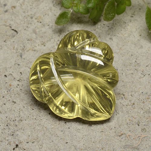 9.29ct Натуральный Мягкий желтый Кварц, Огранка Цветок, Прозрачный