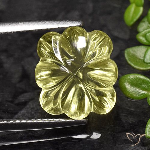 7.25ct Натуральный Светло-желтый кукурузный Кварц, Огранка Цветок, Прозрачный
