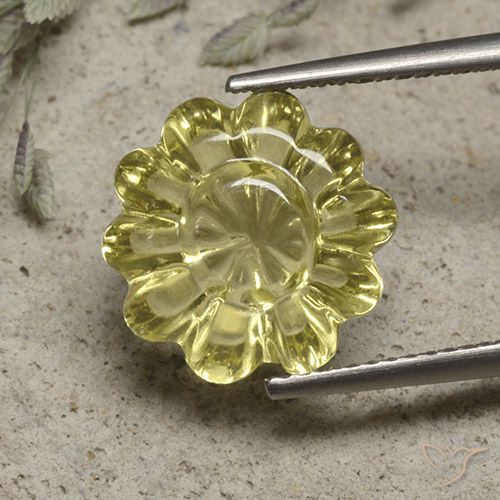 6.19ct Натуральный Палевый Кварц, Огранка Цветок, Прозрачный