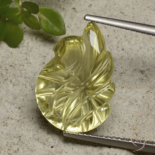 9.00ct Натуральный Лагуна желтая Кварц, Огранка Цветок, Прозрачный