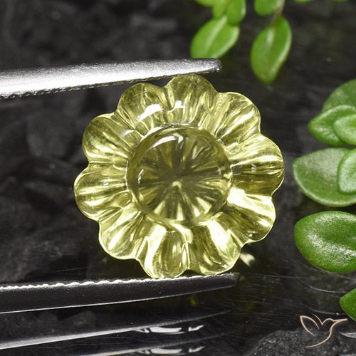 7.20ct Натуральный Средний желтый Кварц, Огранка Цветок, Прозрачный