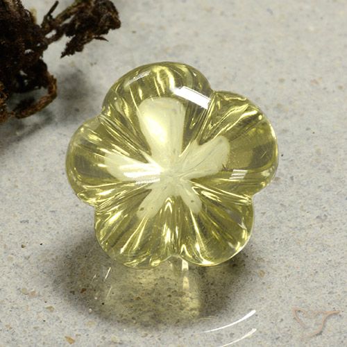 13.66ct Натуральный Светло-желтый Кварц, Огранка Цветок, Прозрачный