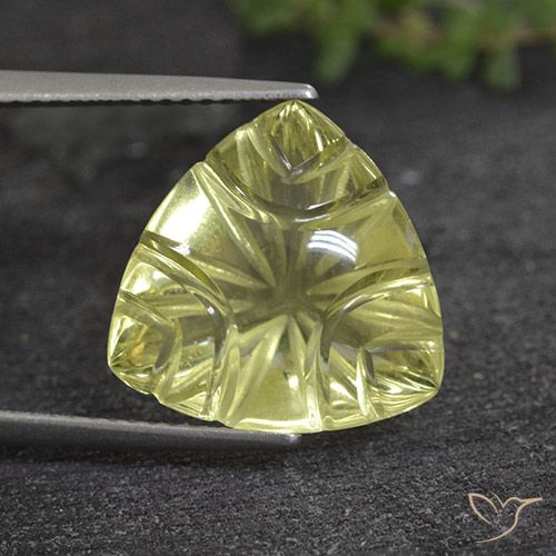 6.90ct Натуральный Светло-желтый Кварц, Триллион, Прозрачный