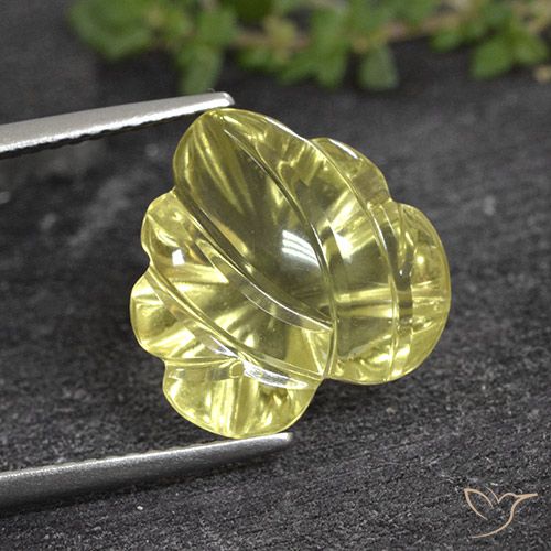 6.61ct Натуральный Средний желтый Кварц, Огранка Цветок, Прозрачный