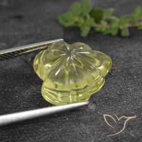 7.99 карата, натуральный Светло-желтый ананас Кварц, Огранка Цветок, Прозрачный