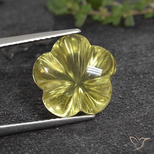 8.05ct Натуральный Средний желтый Кварц, Огранка Цветок, Прозрачный