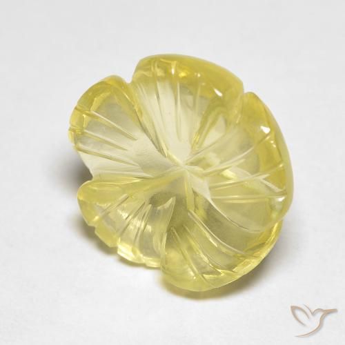 9.01ct Натуральный Светло-зеленовато-желтый Кварц, Огранка Цветок, Прозрачный
