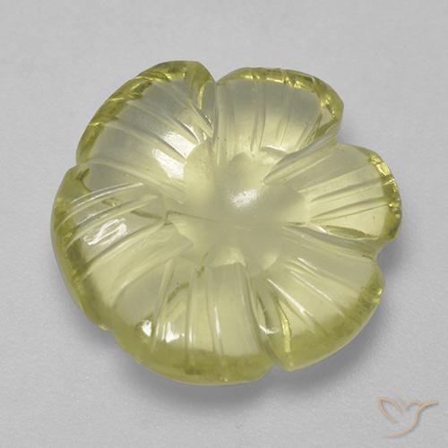 6.27ct Натуральный Средне-светло-желтый Кварц, Огранка Цветок, Прозрачный