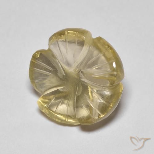 5.46ct Натуральный Светло-желтый Кварц, Огранка Цветок, Прозрачный