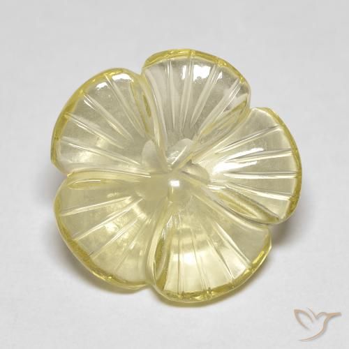 5.90ct Натуральный Medium Light-Yellow Кварц, Огранка Цветок, Прозрачный