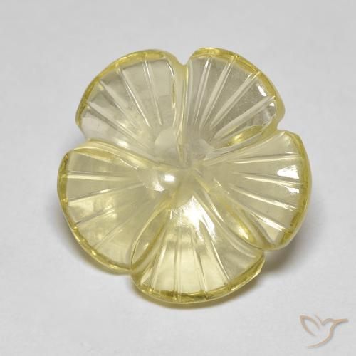 5.90 карата, натуральный Medium Light-Yellow Кварц, Огранка Цветок, Прозрачный