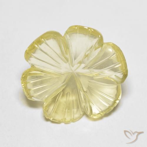 5.82ct Натуральный Светло-желтый Кварц, Огранка Цветок, Прозрачный