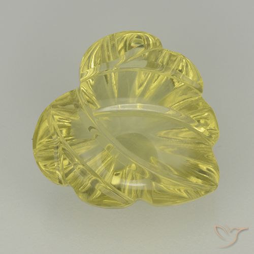 7.02ct Натуральный Светло-желтый Кварц, Огранка Цветок, Прозрачный