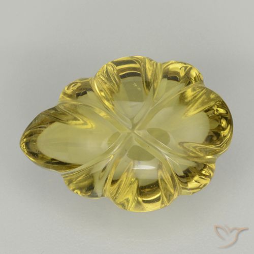 6.00ct Натуральный Коричневато-желтый Кварц, Огранка Цветок, Прозрачный