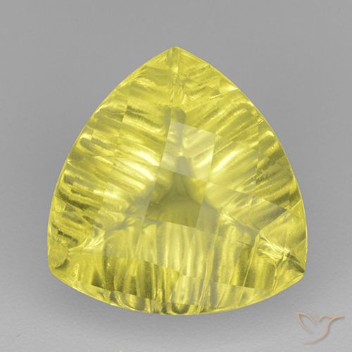 6.35ct Натуральный Ярко-желтый Кварц, Триллион, Прозрачный