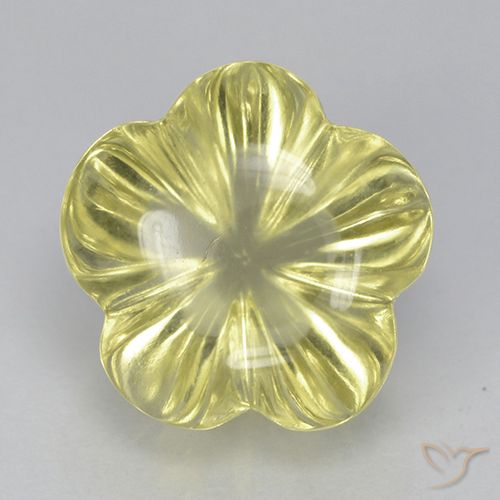 6.56ct Натуральный Светло-желтый Кварц, Огранка Цветок, Прозрачный