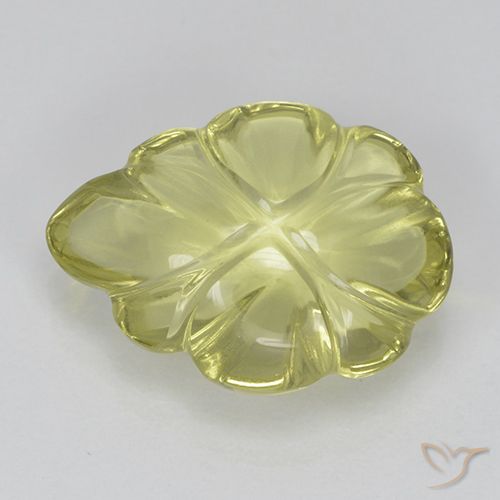 4.40ct Натуральный Светло-желтый кукурузный Кварц, Огранка Цветок, Прозрачный