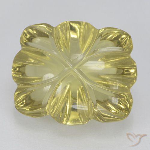 6.85ct Натуральный Средне-светло-желтый Кварц, Огранка Цветок, Прозрачный