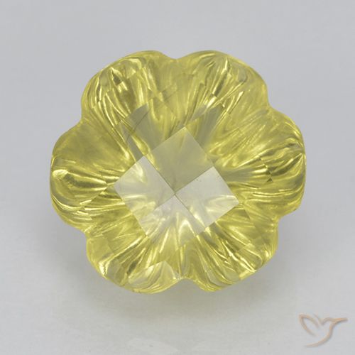 3.67ct Натуральный Светло-желтый Кварц, Огранка Цветок, Прозрачный