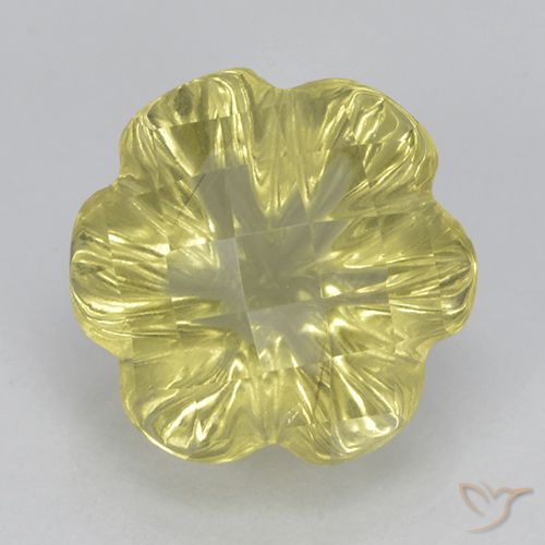 3.04ct Натуральный Светло-желтый Кварц, Огранка Цветок, Прозрачный