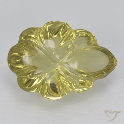 5.50ct Натуральный Светло-золотисто-желтый Кварц, Огранка Цветок, Прозрачный