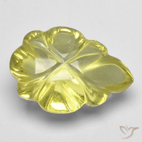 4.16ct Натуральный Зеленовато-желтый Кварц, Огранка Цветок, Прозрачный